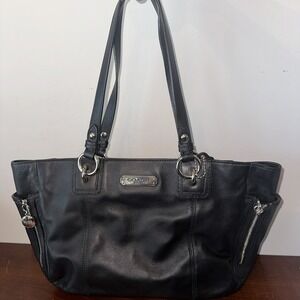 Black Coach Leather Satchel‎ Handbag H1221 F19252 PreOwned EUC